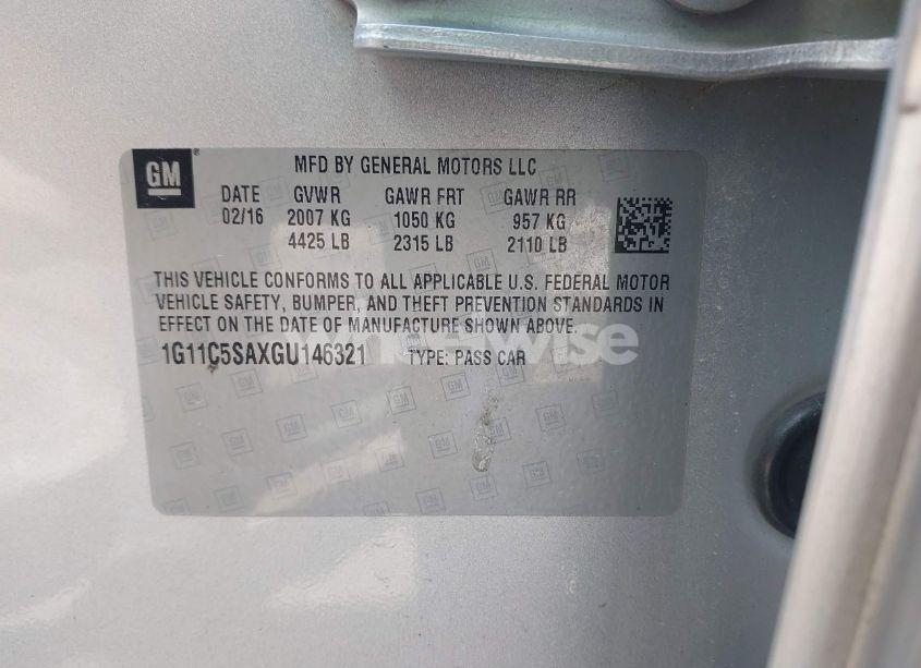 Photo 9 of 2016 Chevrolet Malibu LIMITED LT (VIN 1G11C5SAXGU146321)