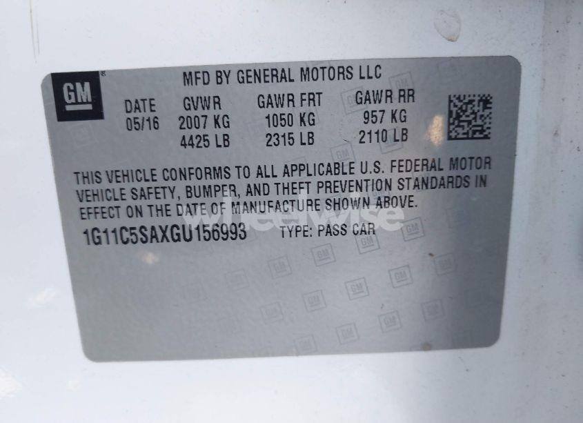 Photo 9 of 2016 Chevrolet Malibu LIMITED LT (VIN 1G11C5SAXGU156993)