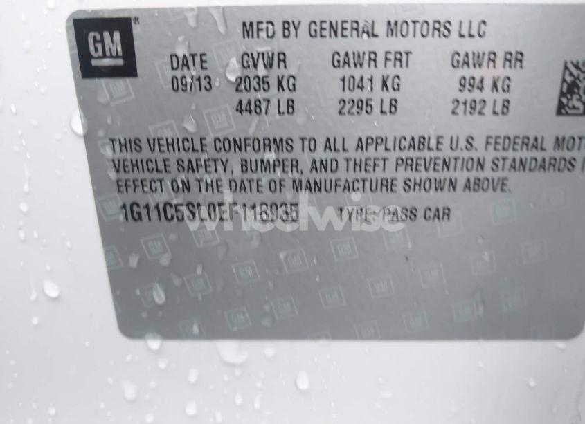Photo 9 of 2014 Chevrolet Malibu 1LT (VIN 1G11C5SL0EF118935)