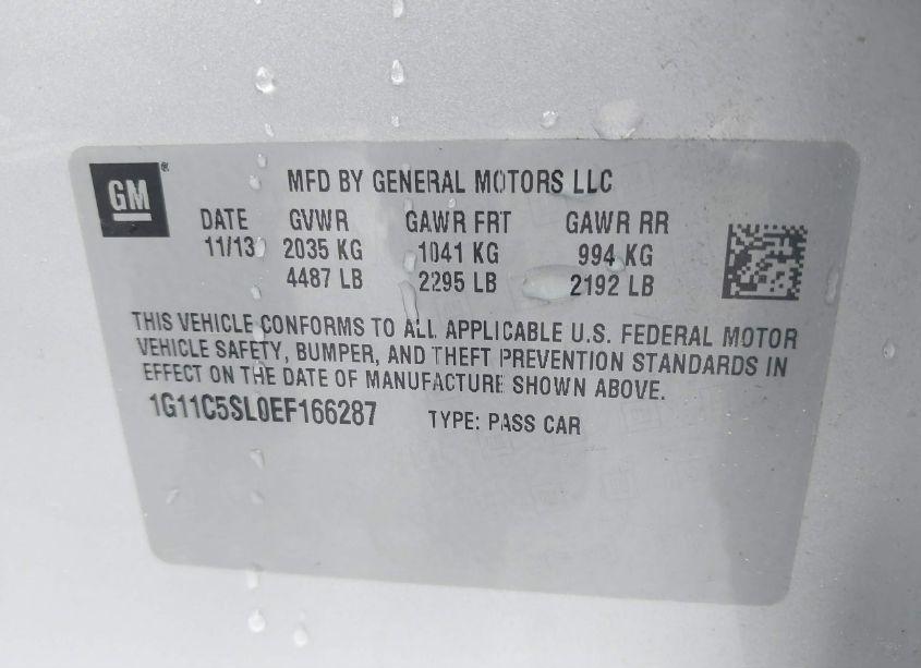 Photo 9 of 2014 Chevrolet Malibu 1LT (VIN 1G11C5SL0EF166287)