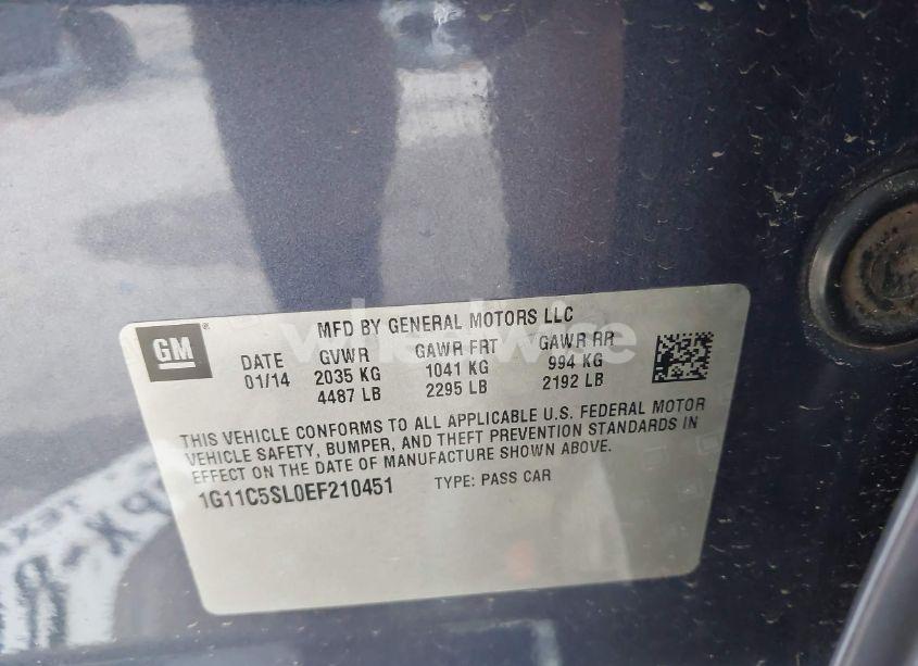 Photo 9 of 2014 Chevrolet Malibu 1LT (VIN 1G11C5SL0EF210451)