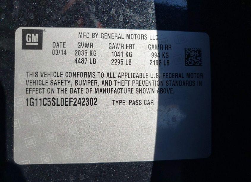 Photo 9 of 2014 Chevrolet Malibu 1LT (VIN 1G11C5SL0EF242302)