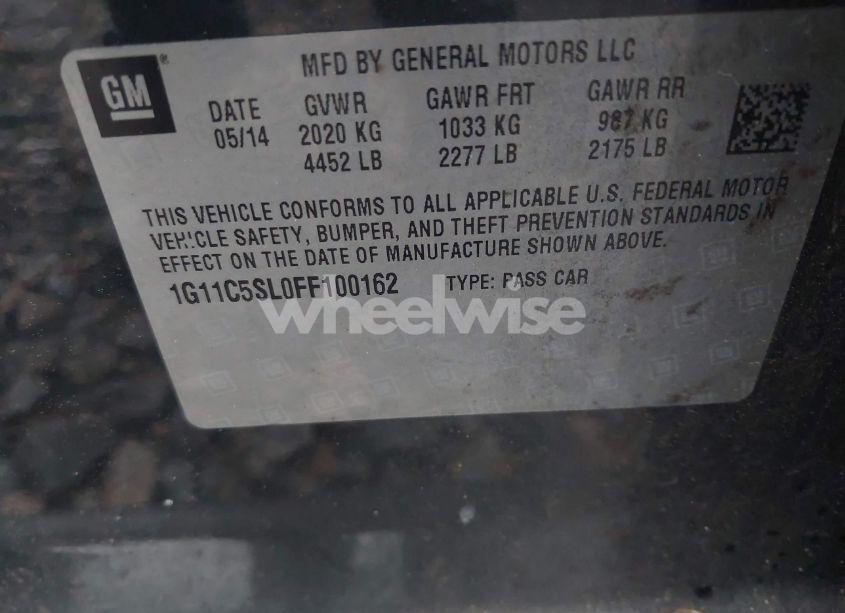 Photo 9 of 2015 Chevrolet Malibu 1LT (VIN 1G11C5SL0FF100162)