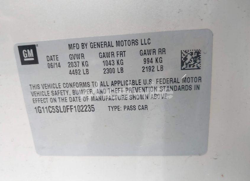 Photo 9 of 2015 Chevrolet Malibu 1LT (VIN 1G11C5SL0FF102235)