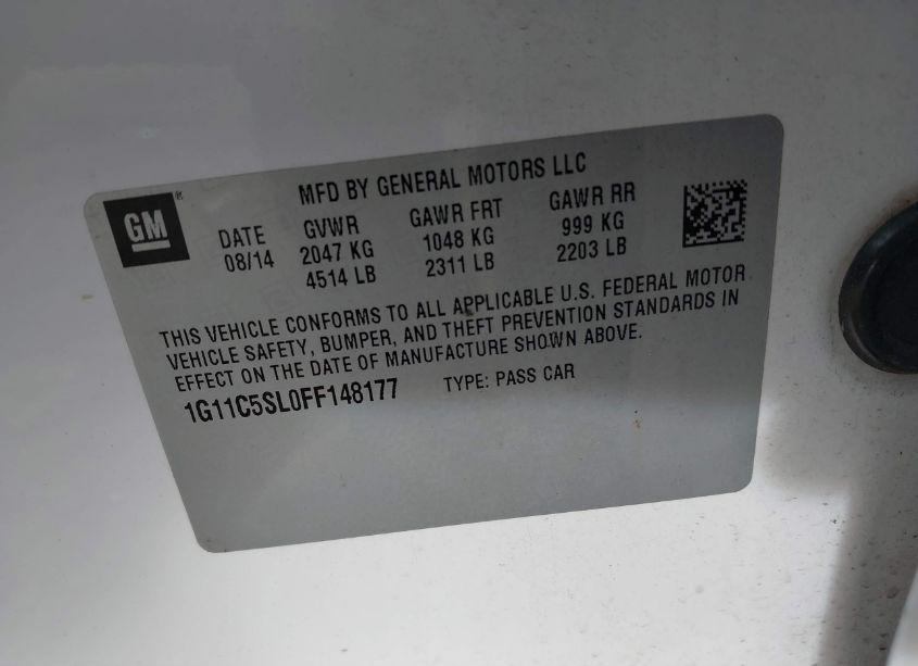 Photo 9 of 2015 Chevrolet Malibu 1LT (VIN 1G11C5SL0FF148177)