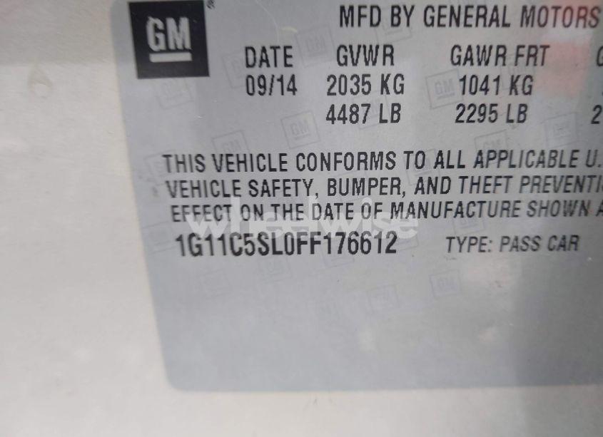 Photo 9 of 2015 Chevrolet Malibu 1LT (VIN 1G11C5SL0FF176612)