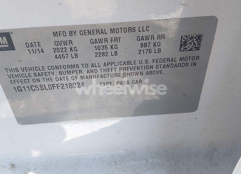 Photo 9 of 2015 Chevrolet Malibu 1LT (VIN 1G11C5SL0FF218924)