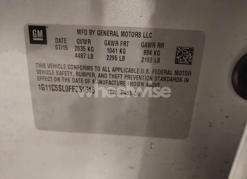 Photo 9 of 2015 Chevrolet Malibu 1LT (VIN 1G11C5SL0FF351618)