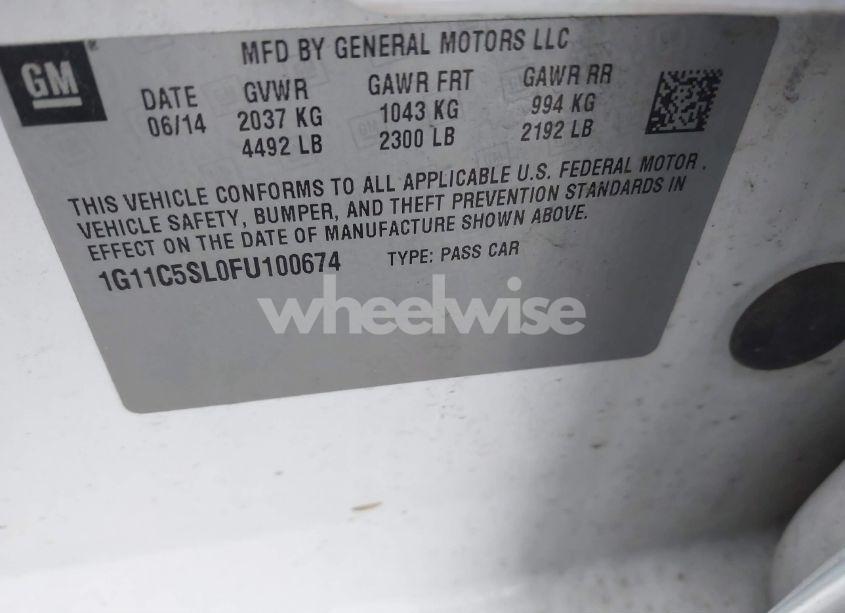 Photo 9 of 2015 Chevrolet Malibu 1LT (VIN 1G11C5SL0FU100674)