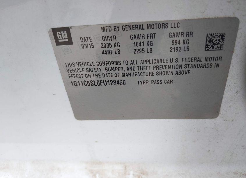 Photo 9 of 2015 Chevrolet Malibu 1LT (VIN 1G11C5SL0FU128460)