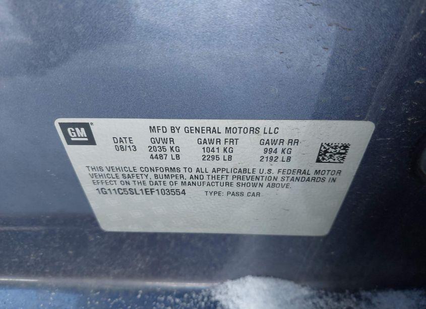 Photo 9 of 2014 Chevrolet Malibu 1LT (VIN 1G11C5SL1EF103554)