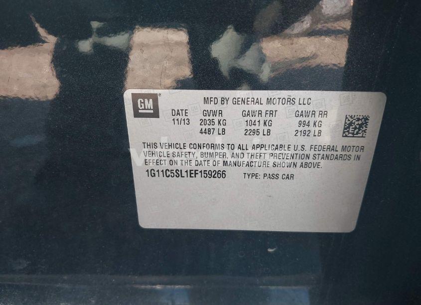 Photo 9 of 2014 Chevrolet Malibu 1LT (VIN 1G11C5SL1EF159266)
