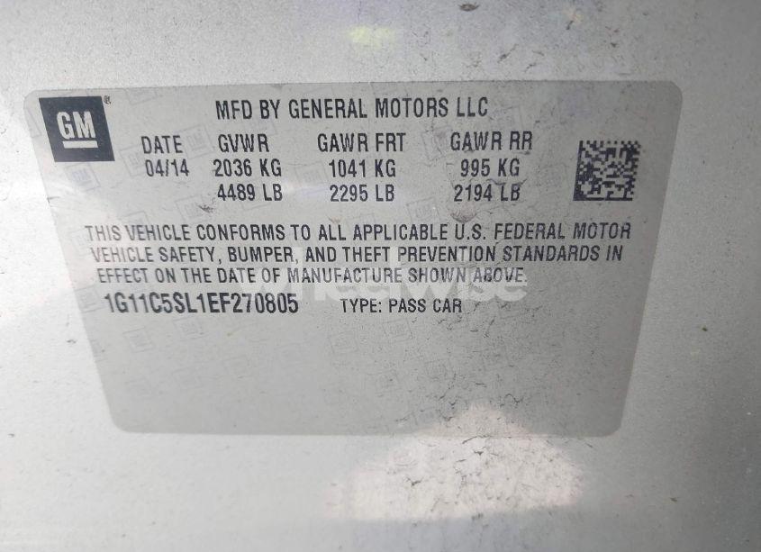 Photo 9 of 2014 Chevrolet Malibu 1LT (VIN 1G11C5SL1EF270805)