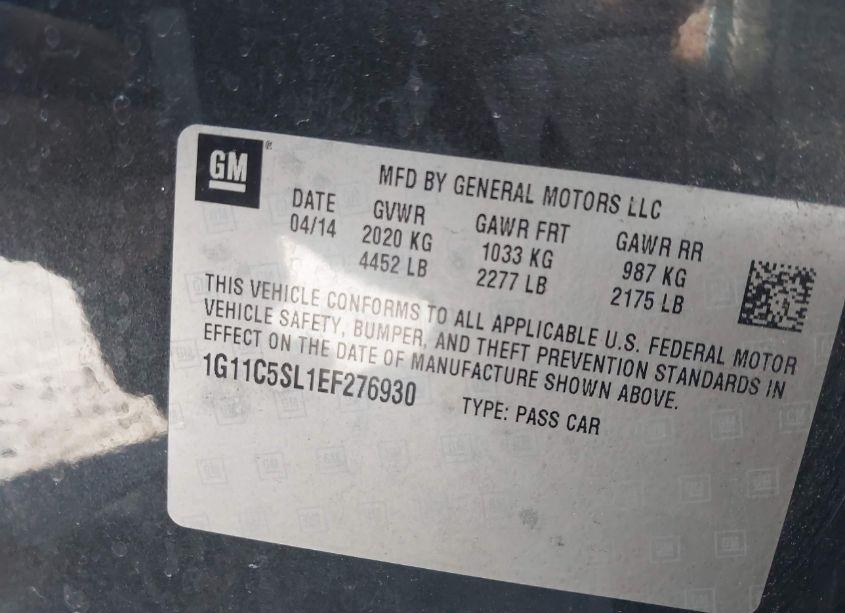 Photo 9 of 2014 Chevrolet Malibu 1LT (VIN 1G11C5SL1EF276930)