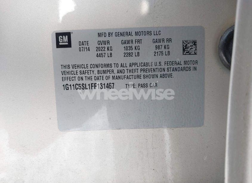 Photo 9 of 2015 Chevrolet Malibu 1LT (VIN 1G11C5SL1FF131467)
