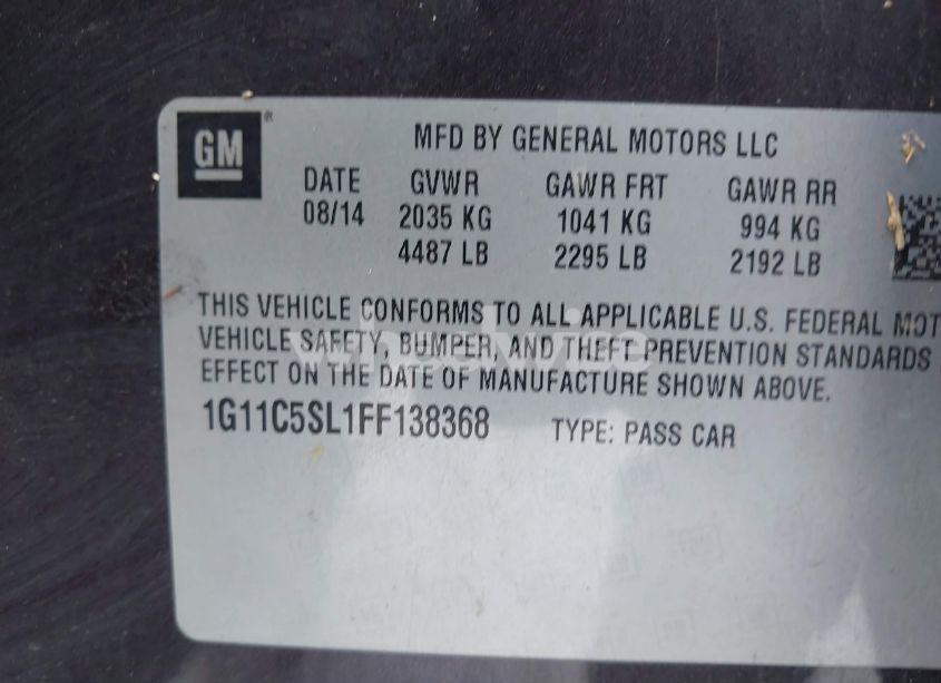 Photo 9 of 2015 Chevrolet Malibu 1LT (VIN 1G11C5SL1FF138368)