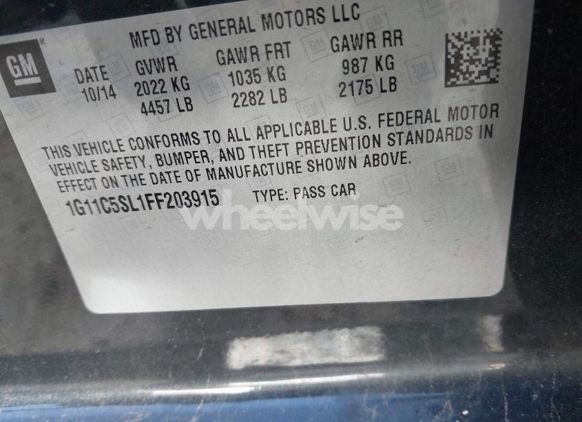 Photo 9 of 2015 Chevrolet Malibu 1LT (VIN 1G11C5SL1FF203915)