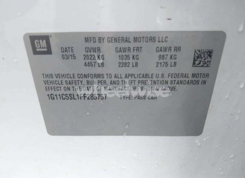 Photo 9 of 2015 Chevrolet Malibu 1LT (VIN 1G11C5SL1FF285757)