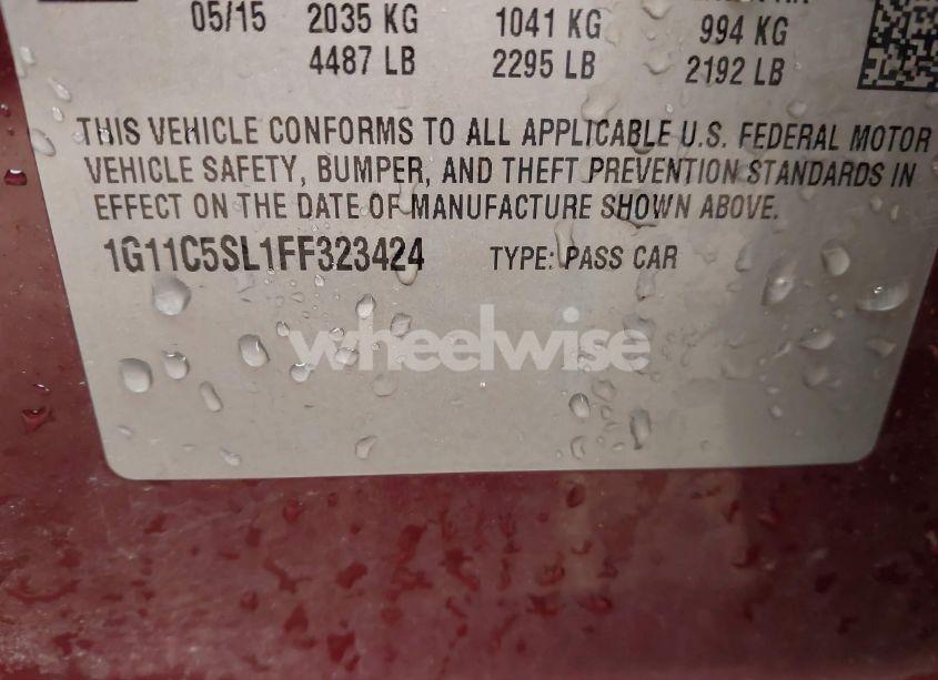 Photo 9 of 2015 Chevrolet Malibu 1LT (VIN 1G11C5SL1FF323424)