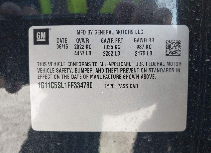 Photo 9 of 2015 Chevrolet Malibu 1LT (VIN 1G11C5SL1FF334780)