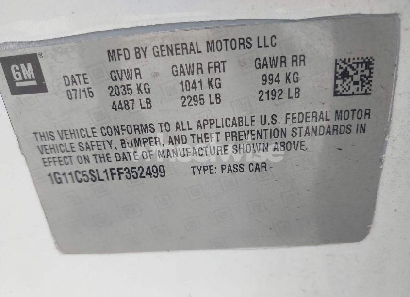 Photo 9 of 2015 Chevrolet Malibu 1LT (VIN 1G11C5SL1FF352499)