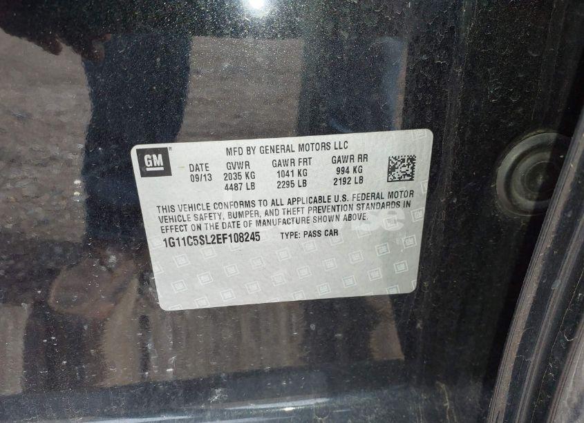 Photo 9 of 2014 Chevrolet Malibu 1LT (VIN 1G11C5SL2EF108245)