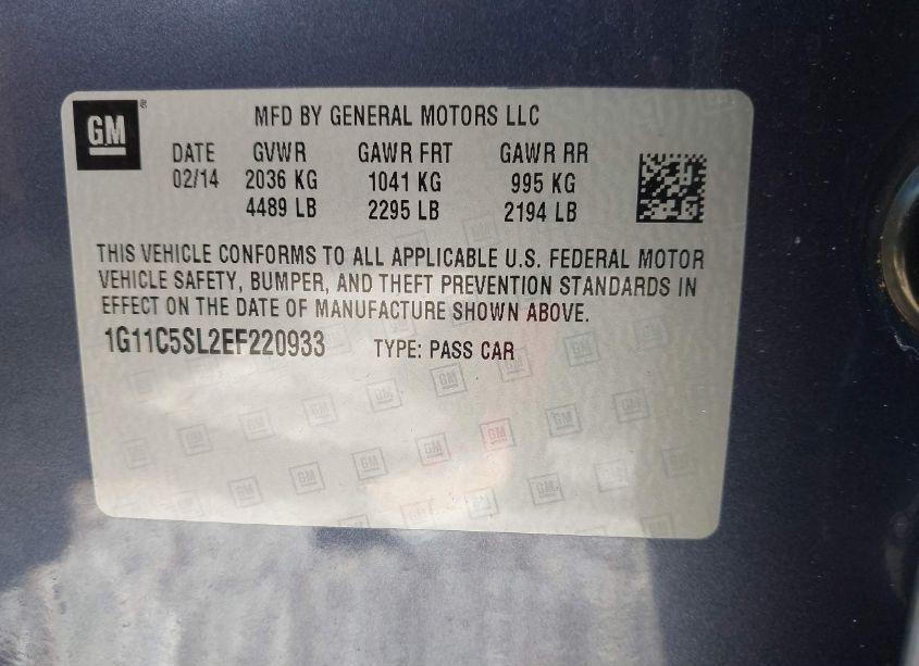 Photo 9 of 2014 Chevrolet Malibu 1LT (VIN 1G11C5SL2EF220933)