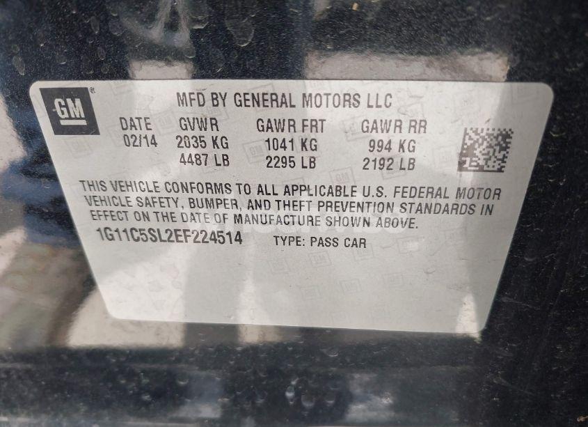 Photo 9 of 2014 Chevrolet Malibu 1LT (VIN 1G11C5SL2EF224514)