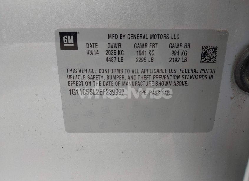 Photo 9 of 2014 Chevrolet Malibu 1LT (VIN 1G11C5SL2EF239997)