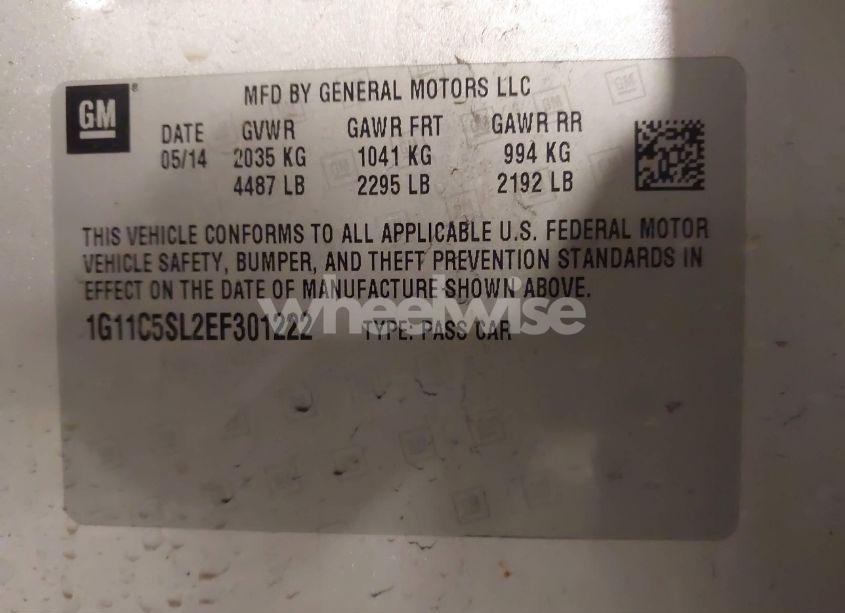 Photo 9 of 2014 Chevrolet Malibu 1LT (VIN 1G11C5SL2EF301222)