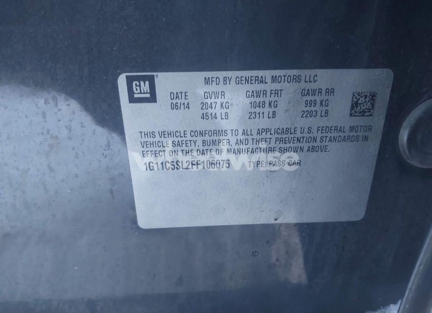 Photo 9 of 2015 Chevrolet Malibu (VIN 1G11C5SL2FF106075)
