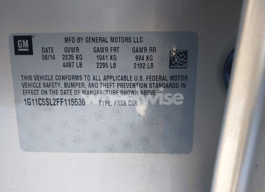 Photo 9 of 2015 Chevrolet Malibu 1LT (VIN 1G11C5SL2FF115536)