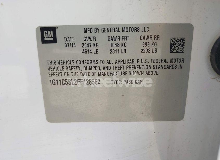 Photo 9 of 2015 Chevrolet Malibu 1LT (VIN 1G11C5SL2FF128562)