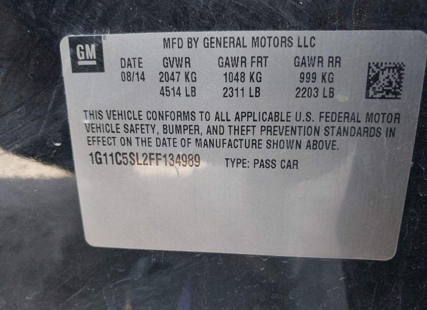 Photo 9 of 2015 Chevrolet Malibu 1LT (VIN 1G11C5SL2FF134989)