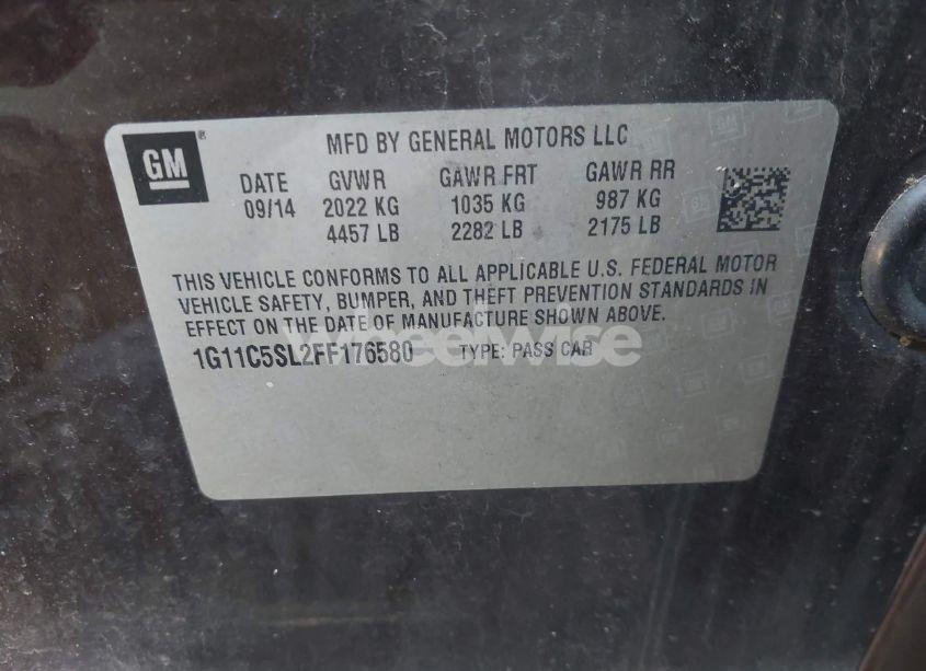 Photo 9 of 2015 Chevrolet Malibu 1LT (VIN 1G11C5SL2FF176580)