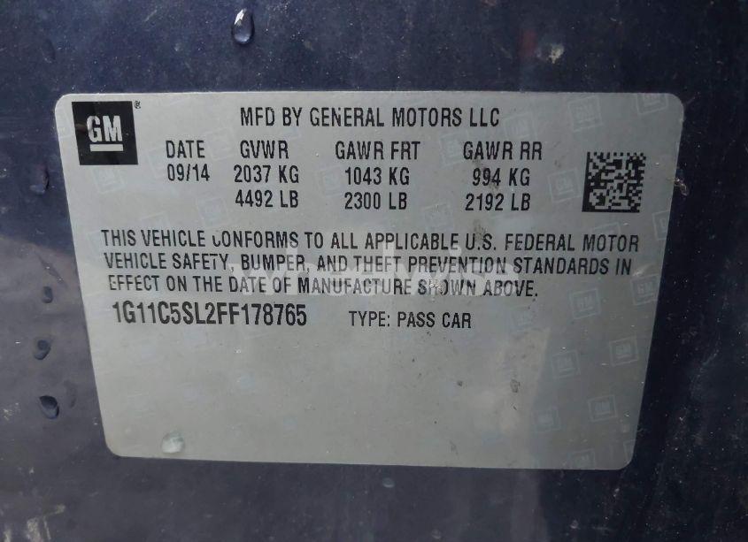 Photo 9 of 2015 Chevrolet Malibu 1LT (VIN 1G11C5SL2FF178765)
