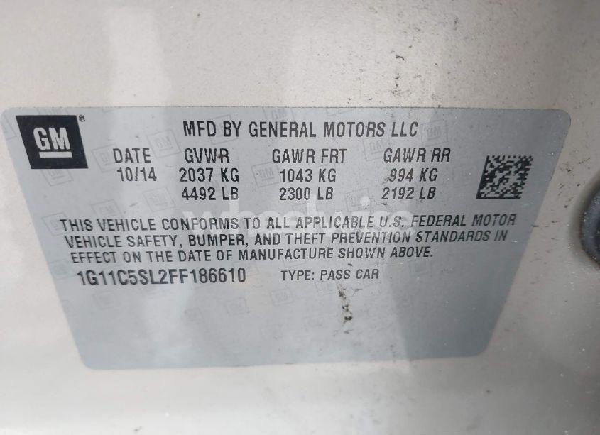 Photo 9 of 2015 Chevrolet Malibu 1LT (VIN 1G11C5SL2FF186610)