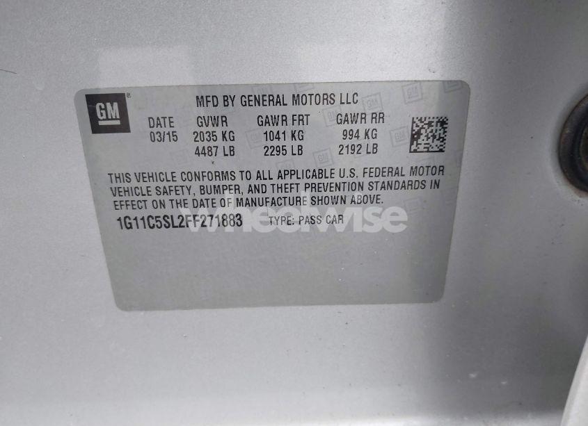 Photo 9 of 2015 Chevrolet Malibu 1LT (VIN 1G11C5SL2FF271883)