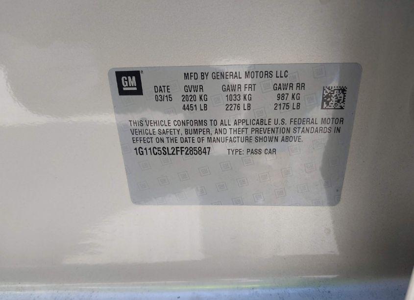 Photo 9 of 2015 Chevrolet Malibu 1LT (VIN 1G11C5SL2FF285847)