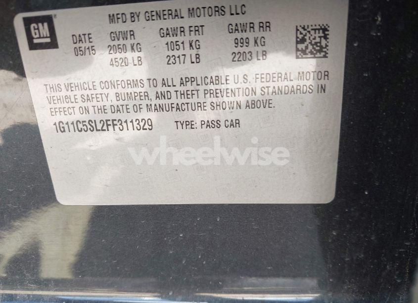 Photo 9 of 2015 Chevrolet Malibu 1LT (VIN 1G11C5SL2FF311329)