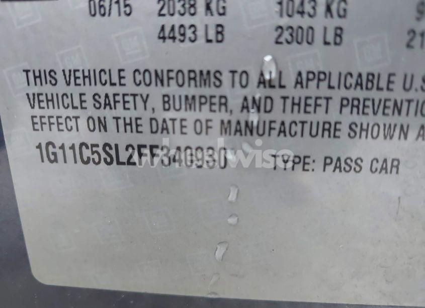 Photo 9 of 2015 Chevrolet Malibu 1LT (VIN 1G11C5SL2FF340930)