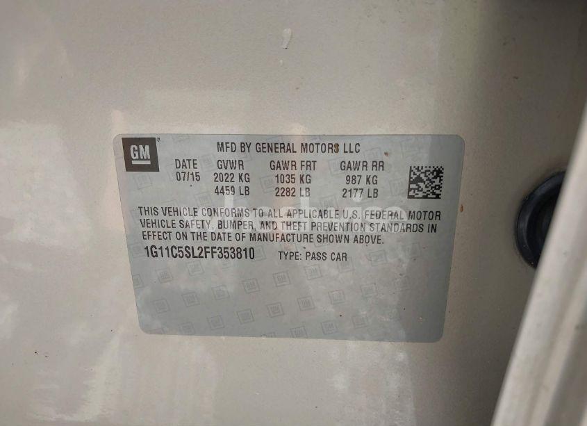 Photo 9 of 2015 Chevrolet Malibu 1LT (VIN 1G11C5SL2FF353810)