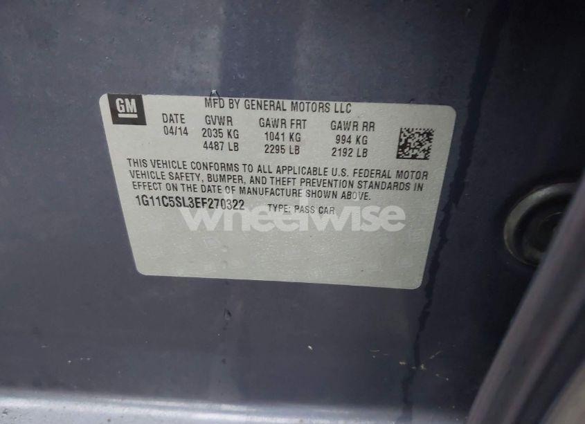 Photo 9 of 2014 Chevrolet Malibu 1LT (VIN 1G11C5SL3EF270322)
