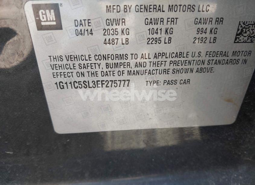 Photo 9 of 2014 Chevrolet Malibu 1LT (VIN 1G11C5SL3EF275777)