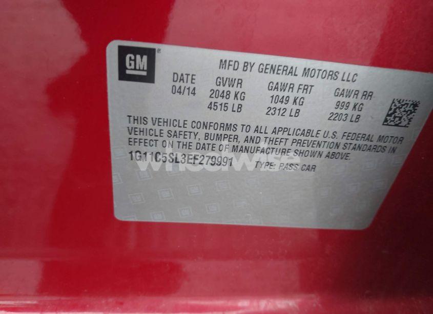 Photo 9 of 2014 Chevrolet Malibu 1LT (VIN 1G11C5SL3EF279991)