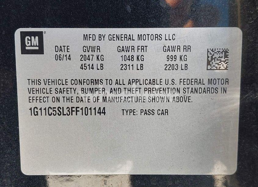 Photo 9 of 2015 Chevrolet Malibu 1LT (VIN 1G11C5SL3FF101144)