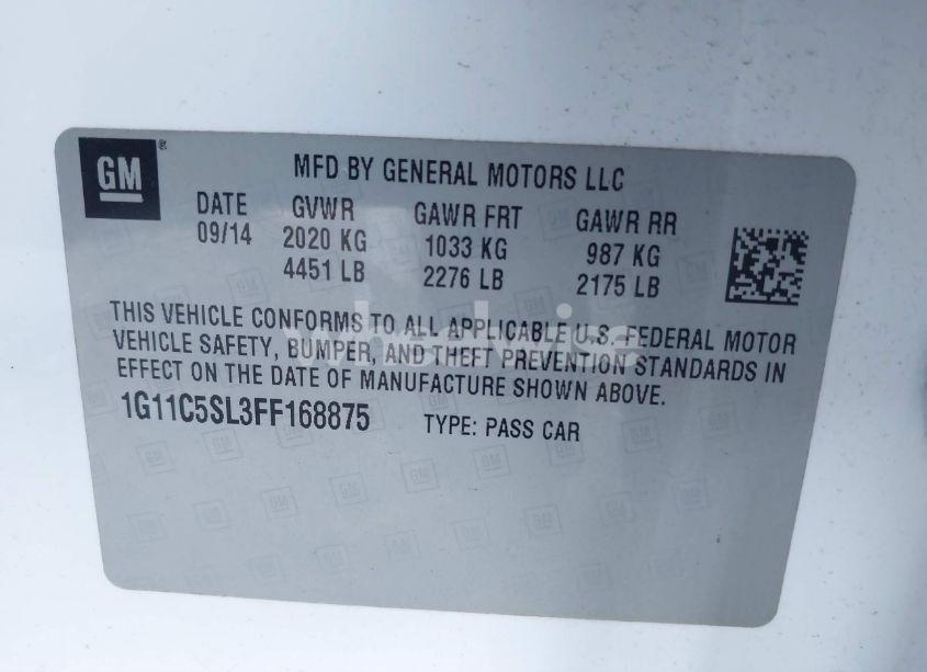 Photo 9 of 2015 Chevrolet Malibu 1LT (VIN 1G11C5SL3FF168875)