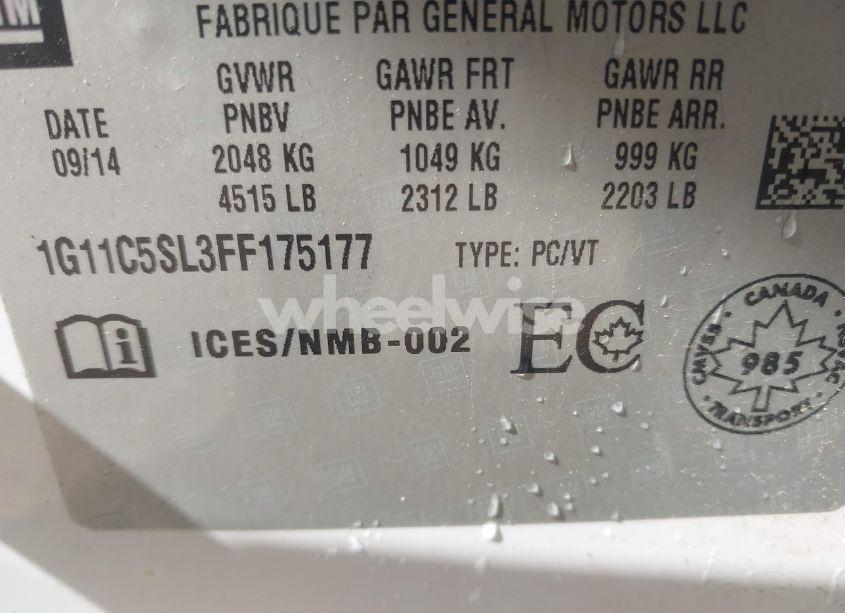 Photo 9 of 2015 Chevrolet Malibu 1LT (VIN 1G11C5SL3FF175177)