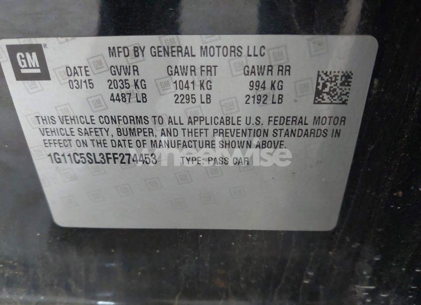 Photo 9 of 2015 Chevrolet Malibu 1LT (VIN 1G11C5SL3FF274453)