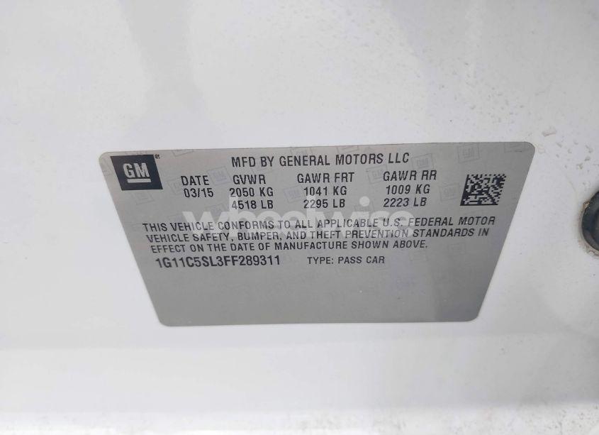 Photo 9 of 2015 Chevrolet Malibu 1LT (VIN 1G11C5SL3FF289311)